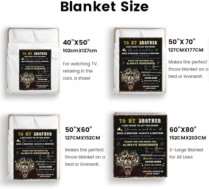 Best Brother Gifts from Sister for Birthday, Big Brother Birthday Gifts for Brother Adult from Sister,Birthday Gifts for Brothers from Sisters, 60"x80" Blanket