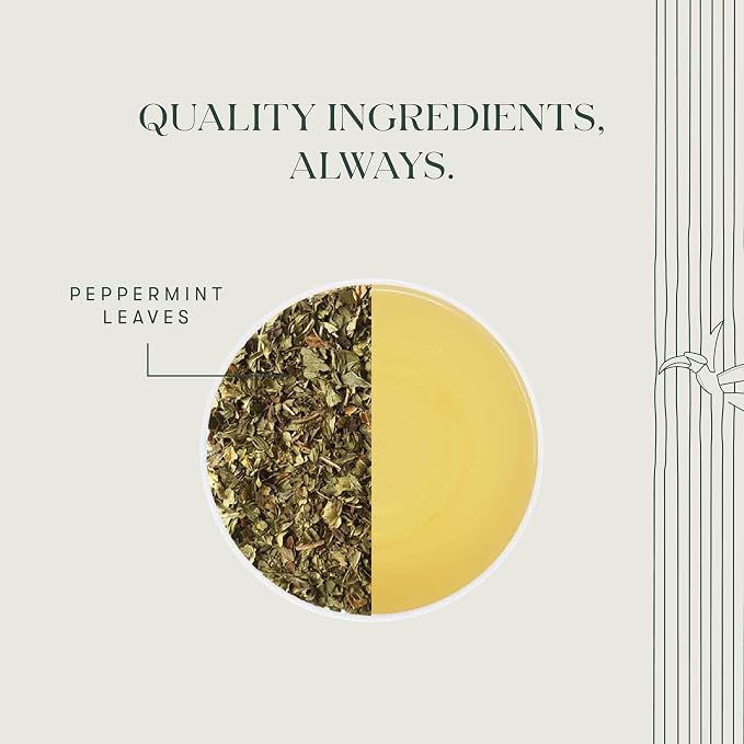 Luxmi Estates Pure Peppermint Tea | Loose Leaf in Resealable Tin, 25g (0.88oz, 12 Cups) | USDA Organic Single-Ingredient Whole Leaf Peppermint | Caffeine-Free Herbal Infusion, Vegan (25 gm)