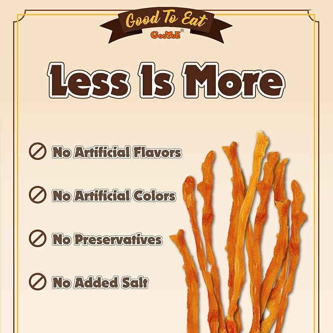 Gootoe Turkey Tendons, Dog Treats for Small Breeds, Strips, 1 lb, Pack of 2
