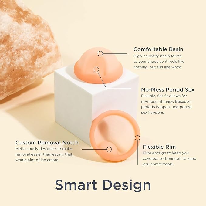 Saalt Menstrual Disc - Soft, Flexible, Reusable Medical-Grade - Removal Notch - Tampon Alternative - Made in USA - Lasts 10 Years (Coral, Regular)