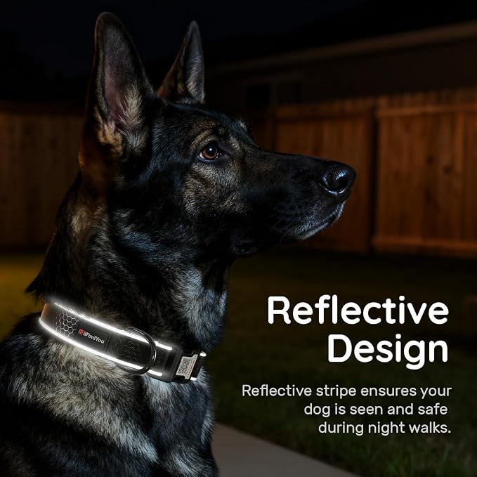 Personalized Dog Collar with QR Code Dog Tag, Oxford Black S | Anti-lost, Oxford, reflective, padded, XS-L(8"-24"), QR buckle shares lost pet profile, location alerts when scanned, No Fees