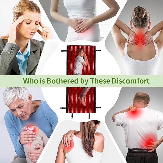 Red Light Therapy mat for Full Body, 660nm 850nm Infrared Light Therapy Mat with Timer,Full Body Red Light Therapy Device for Shoulder Waist Pain Relief 63''x27''