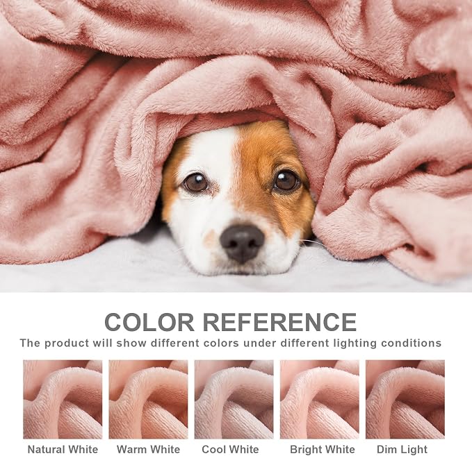 Hansleep Twin Dusty Pink Fleece Blanket, Soft Flannel Bed Blanket | Fuzzy Cozy Blanket 60x80 Inches, Multi-use for Bed, Sofa, Couch, Travel, Camping, All Season Warm Lightweight Cover