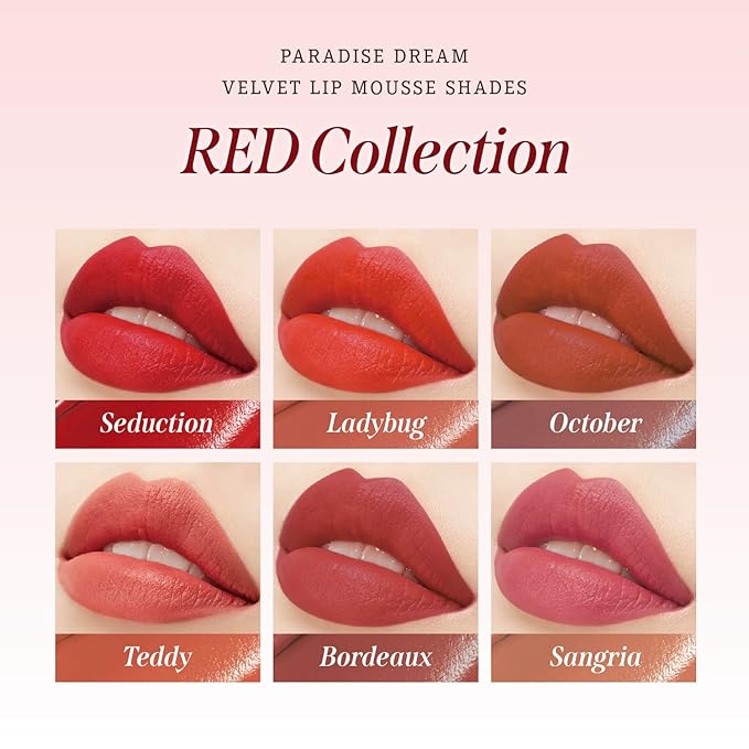 DEARDAHLIA Paradise Dream Velvet Lip Mousse (Marmalade) - Vegan Soft-Matte Lip Tint with Lightweight, Buildable, Long-Lasting Color, Whipped Mousse Texture. Cruelty-Free. 0.21 Fl oz