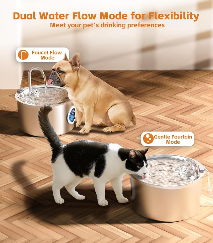 3.2L Cat Water Fountain Stainless Steel with 13 Filters Automatic Pet Water Fountain for Cats/Dogs Indoor Ultra Quiet Metal Cat Fountains for Drinking Kitty Watering Supplies for Animals