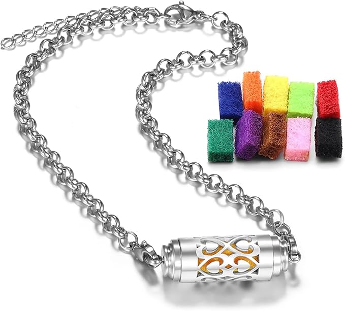 Essential Oil Bracelet,Essential Oil Diffuser Bracelet Stainless Steel Aromatherapy Locket Adjustable Diffuser Bracelet Unisex (Cover-A)