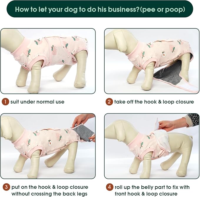 Kuoser Recovery Suit for Dogs Cats, Soft Dog Surgery Suit Female Male Spay | Professional Dog Onesie for Surgery, Substitute E-Collar & Cone, Prevent Licking Dog surgical suit Pet Neuter Suit