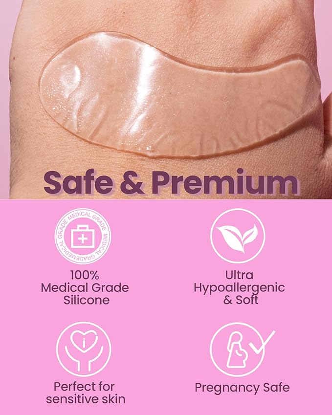 Akissos 5PCS Silicone Facial Wrinkle Patches,Super Hydration Forehead Wrinkle Patches,Anti Wrinkle Patches to Smooth Under Eye,Smile Line Patches Overnight,After Skin Care,Birthday Gifts for Women/Men
