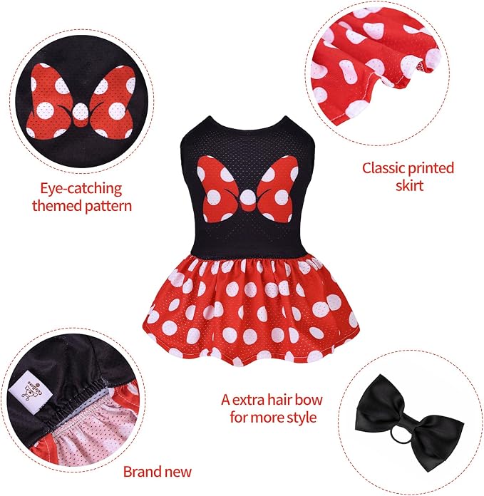 CuteBone Dog Mesh Dress Puppy Sundress Pet Outfit Summer Fashion for Small Dogs Girl Cat Clothes