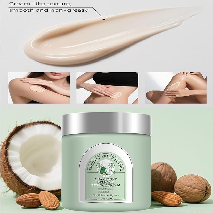 Champagne Lift Body Creme, Lift Firming Hydrating Cream Deep Moisturise Dry Skin Arms & Legs.(Coconut Cream)