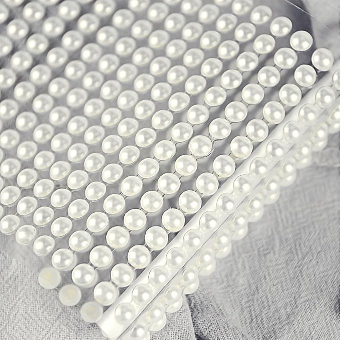 3/4/5/6mm with Pearl Beige Gem Rhinestones Stickers for Face, Self Adhesive Pearl Stickers Stick on Body Crystal Jewels Makeup Glue for Face Eye Hair Nails Make up and Craft Home Decor 3090PCS