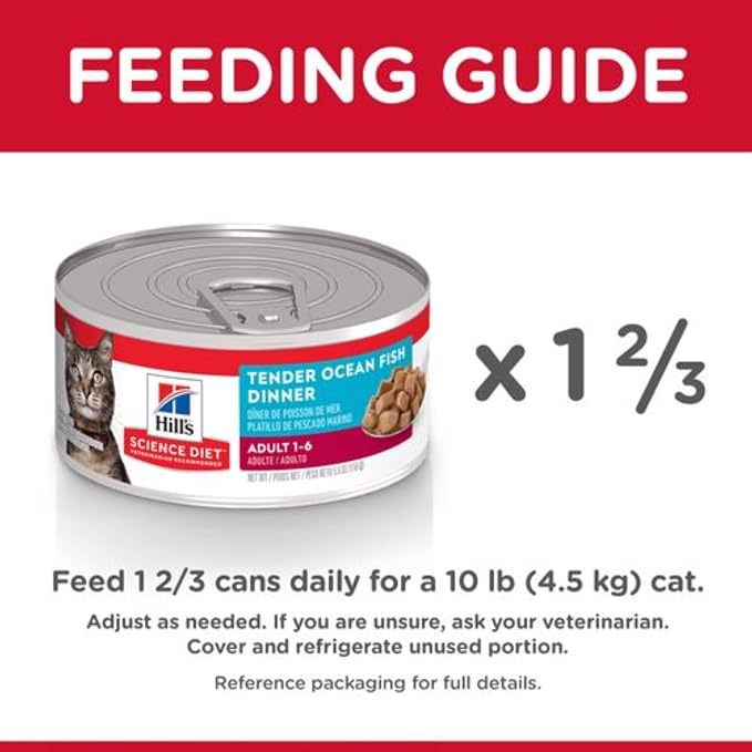 Hill's Science Diet Adult 1-6 Wet Cat Food | #1 Veterinarian Recommended, Ocean Fish Recipe, 5.5 oz. Cans, 24-Pack