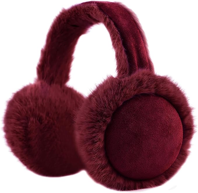 Zsedrut Winter Women Earmuff Foldable Ear Warmer Fluffy Ear Cover Warm Outdoor