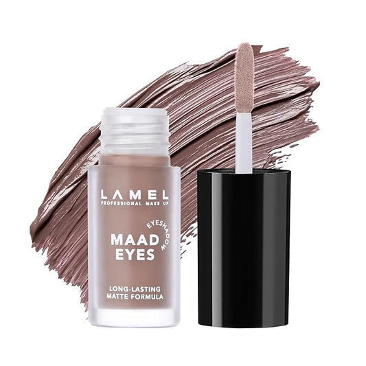 Lamel Matte Liquid Eyeshadow - Long Lasting Waterproof Eye Tint - Quick-Drying, Hypoallergenic Eye Makeup - Creamy & Smooth Formula - Brown Matte Cream Eyeshadow - Maad Eyes, №401, 5.2ml / 0.17oz