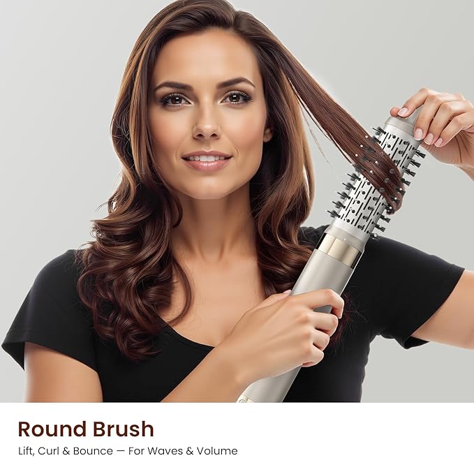 MESCOMB Upgraded 5-in-1 Hot Air Styler – Hair Dryer & Versatile Air Styler with Auto Wrap Curlers, Volumizing Brushes, Frizz-Free Hair Styler Tool for Curling, Smoothing & Adding Volume, Not Damage