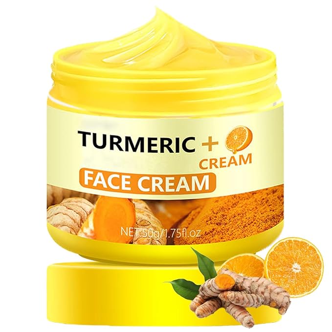 Turmeric Face Cream, Face Moisturizer Natural Turmeric Skin Facial Moisturizer Evens Tone Hydrating Anti-aging for Normal, Dry, Oily & Combination Skin 1.75 FL OZ