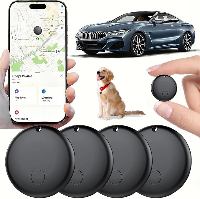 Mini GPS Tracker for Vehicles Compatible with Find My (iOS Only), 2 Pack | Hidden Tracking Device for Vehicles, Car Tracker No Subscription, Vehicle Tracker with Audio for Kid, Pet, Key, Luggage, Bag