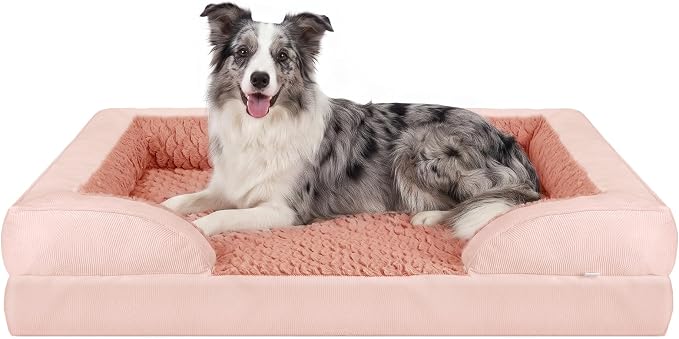 L Plus Orthopedic Dog Bed for Large Dogs, Washable Dog Sofa with Egg-Crate Foam, Waterproof Lining and Non-Skid Bottom