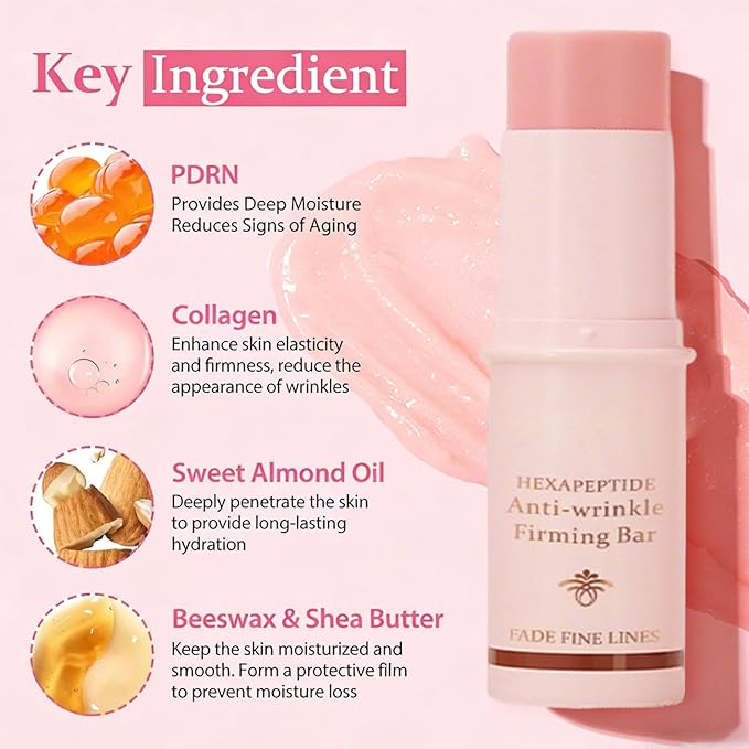 2Pcs Honey Peptide Hydrating Multi Balm Stick | Eye Face Neck Cream Make Up Base & Moisture Peptide Stick | Skin Care All-in-One Daily Moisturizer Stick