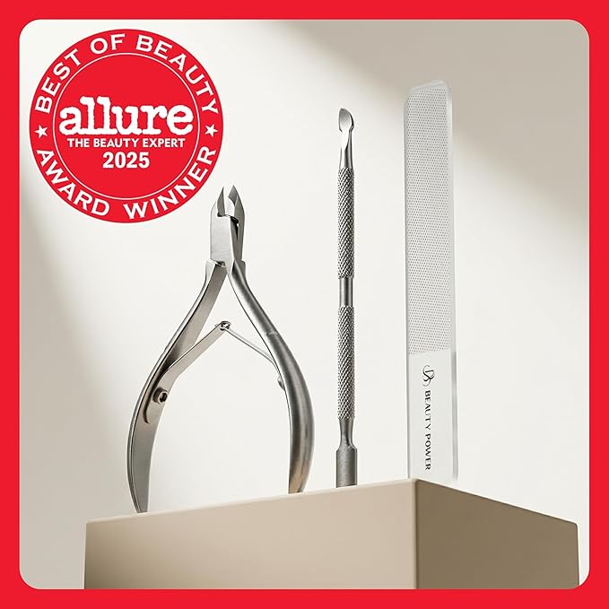 Beauty Power 9 in 1 Professional Manicure Pedicure Set - Stainless Steel Nail Clippers, Nano File, Cuticle Nipper, Scissors, Tweezers, Travel PU Leather Case for Men & Women - Gift Ready Brown New