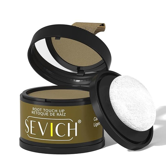 Sevich Hairline Powder - Root Touch Up Instantly Hair Color for Thinning Gray Coverage - Bald Spot Concealing Hair Powder for Women & Men - 48Hour Waterproof & Sweatproof - Light Coffee