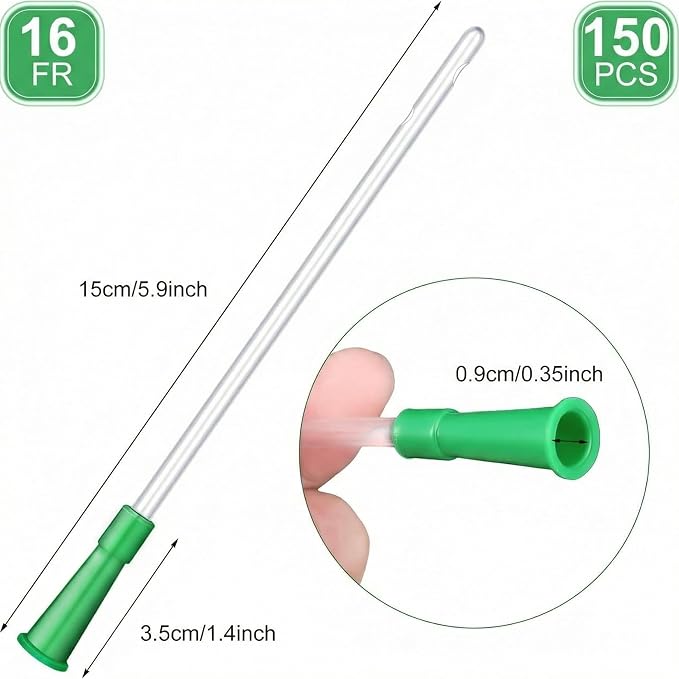 Nuanchu PVC Replacement Tubings Supplies Tubes Kit Clear Replacements Hose with Flexible Rounded End for Smooth Insert (16fr,150 Pieces)