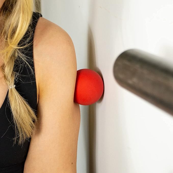 SERIOUS STEEL FITNESS Massage Ball - Deep Tissue Muscle Knot Release Tool - Back, Legs, Shoulders, and More (Red Lacrosse Ball)