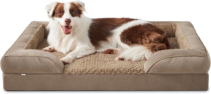 Orthopedic Large Dog Bed, Washable Waterproof, Egg-Crate Foam Dog Couch Bed with Washable Removable Cover, Waterproof Lining and Nonskid Bottom