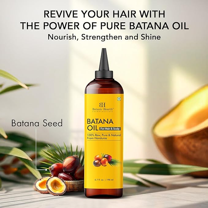 Botanic Hearth Hair Oil for Hair Growth & Hair Treatment Oils | Strengthening Dry, Frizzy, Damaged Hair & Scalp Treatment | Batana Oil – 6.7 Fl Oz
