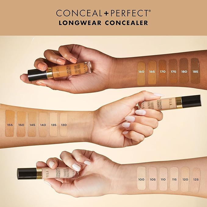 Milani Conceal + Perfect Longwear Concealer Full Coverage Infused with Hyaluronic Acid & Vitamin E, Cover Dark Circles, Blemishes & Skin Imperfections for Long-Lasting Wear - Pure Ivory