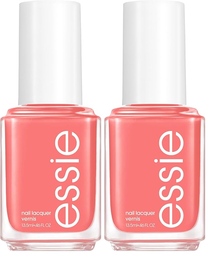 essie Nail Polish, Peachy Coral, 0.46 fl oz | Salon-Quality | 8-Free Vegan | Peach Side Babe | Pack of 2