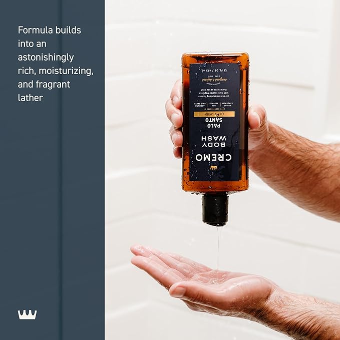 Cremo Body Wash for Men, Rich-Lathering Palo Santo, 16 Fl Oz (Pack of 12)