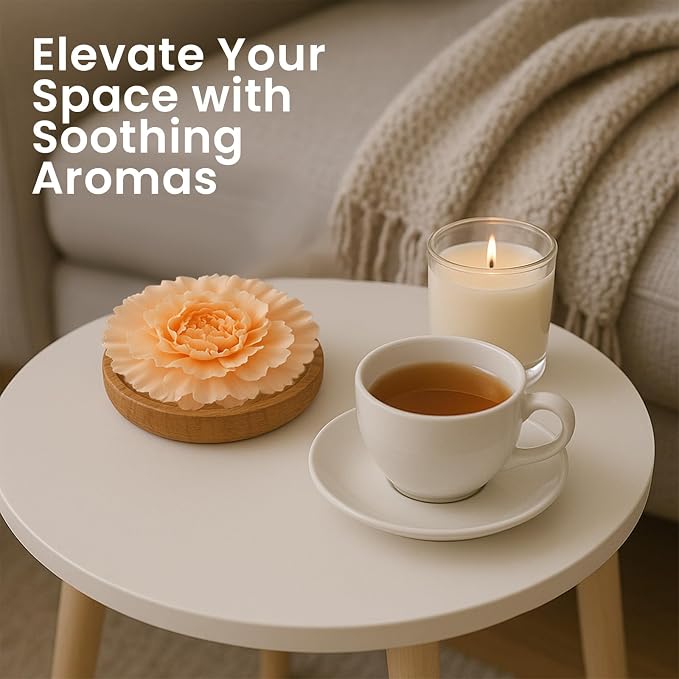 Aroma Diffuser Diatomite Tree Peony Flower Oil Diffuser with Aromatherapy Fragrant Oil Diffusers for Home, Room Decor Fig Fragrance 10 ML (Diatomite Tree (Orange))