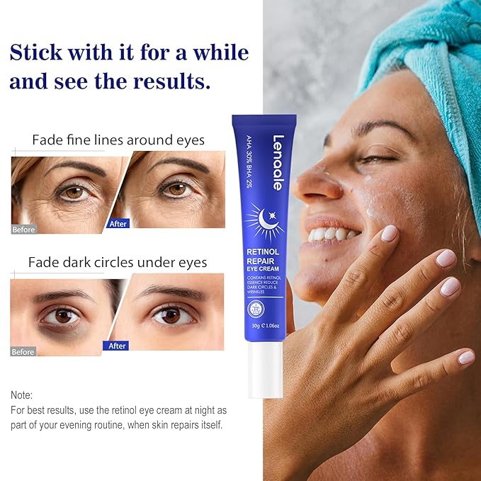 Retinol Eye Cream, Hydrating Under Eye Care Daily Wrinkle Cream, Infused with AHA30% to Smooth and Hydrate Skin, Eye Crea for Dark Circles Treatments, Reduce Under Eye Bags, Smooth Wrinkles, 3Pack