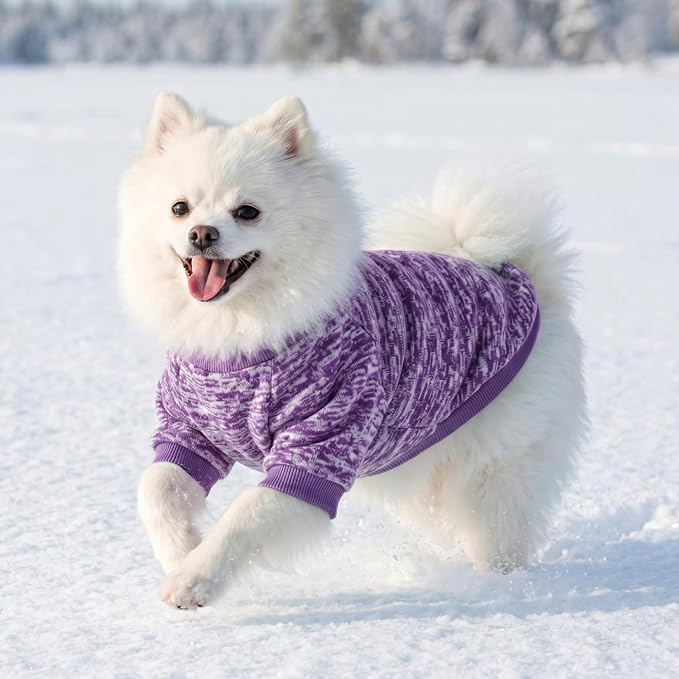 1 Pack Dog Sweaters for Small Dogs Girl Boy Winter Fleece Clothes Warm Soft Dog Sweatshirt Outfit for Dogs Cats Pet Apparel