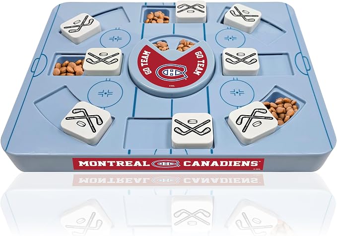 Pets First NHL Montreal Canadiens Large Puzzle Toy, New Size, Interactive Dog Treat & Slow Feeding Toy