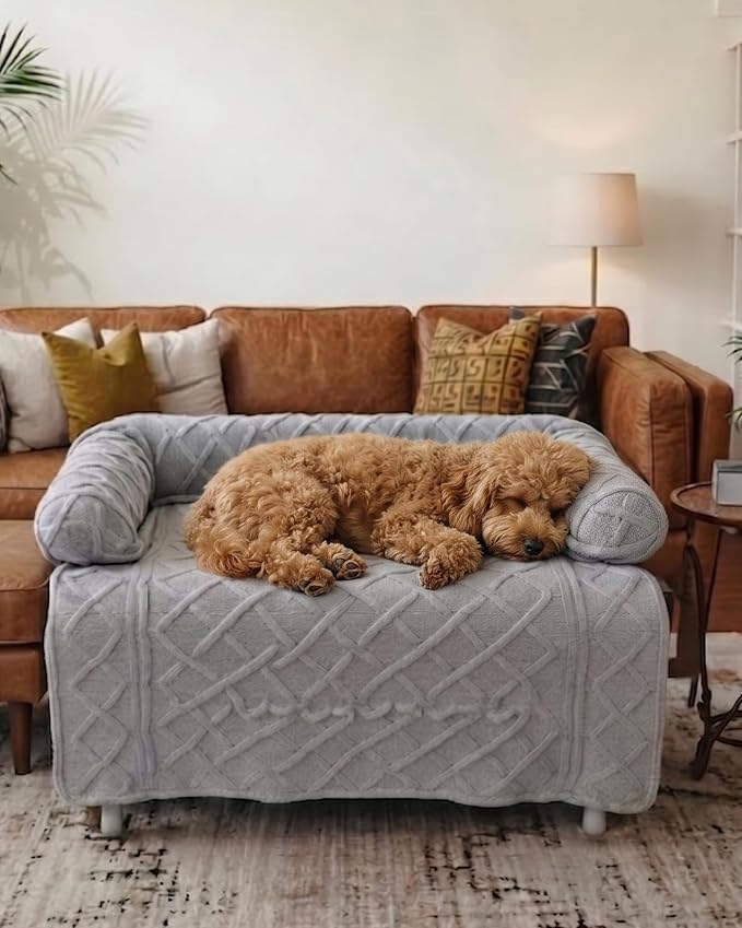 IUUI Dog Bed/Mat for Couch,Luxury Dog Couch Bed Sofa Furniture Protector | Non-Slip&Manchine Washable,Protects Sofa from Fur & Scratches,Ultrasoft Fluffy Texture,Cozy for All Size Dogs&Cats