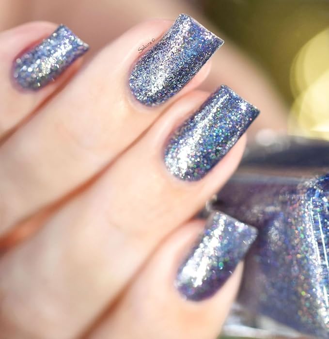 ILNP Bulletproof Symphony - Medium Periwinkle Metallic Holographic Nail Polish