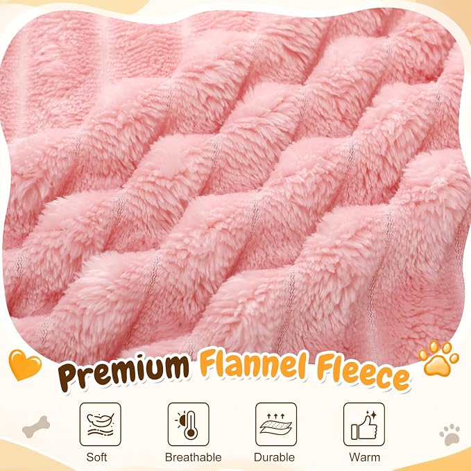 Irenare 4 Pack Fleece Pet Blanket for Medium Dog Cat Cage Pad, 20 x 30 Inch | Fluffy Faux Rabbit Fur Washable Soft Plush Blanket Furniture Couch Bed Travel Carrier, 4 Colors
