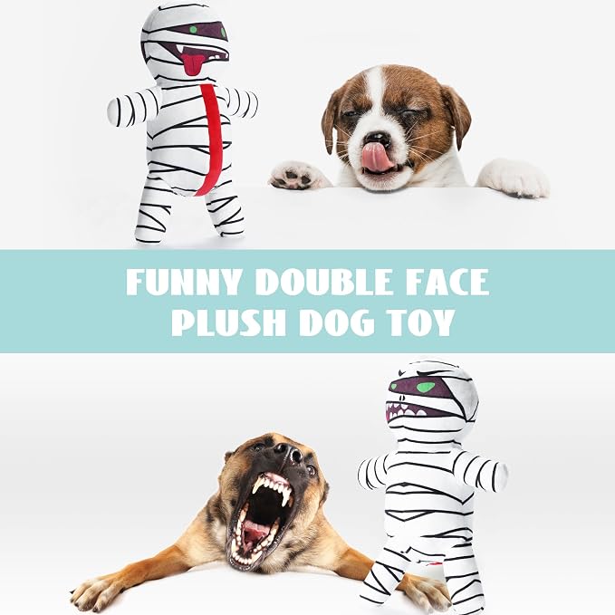 Nocciola Halloween Zombie Mummy Dog Toys with Organs: Funny Cool Hide and Seek Squeaky Chew Toys for Puppies, Small and Medium Size Breed, Plush Stuffed Cognitive Puzzle Toys for Training