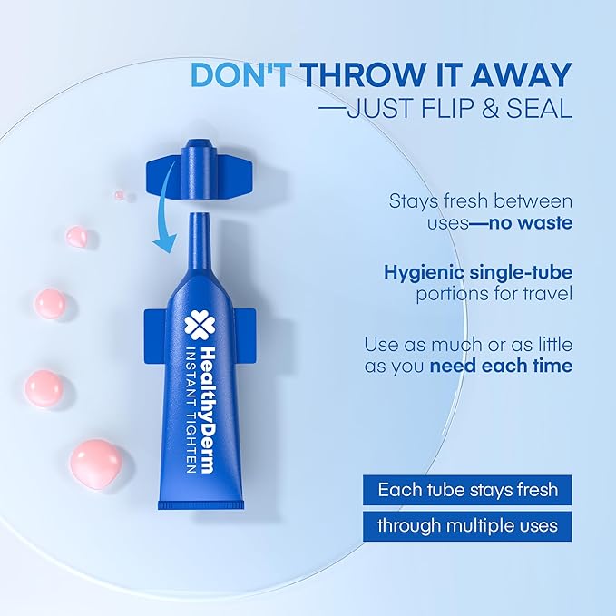 Instant Under Eye Lift Serum: Reduces Eye Bags, Wrinkles, Puffy Eyes, Dark Circles & Crow’s Feet in Minutes - Advanced Firming Polysaccharide Formula for Mature Skin - 20 Resealable Tubes