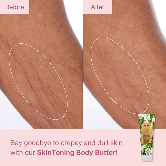 Nakery Skin Toning Body Butter for Women - Firming Body Lotion for Women - Peptide Infused Body Lotion for Crepey & Sagging Skin - Firming Lotion for Neck, Arms & Legs - Summer Rain