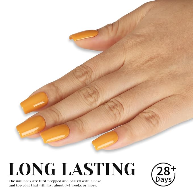 Mustard Yellow Gel Nail Polish 15ml - 28+ Days Long Lasting Chip Resistant Self-Leveling Turmeric Yellow Nail Gel