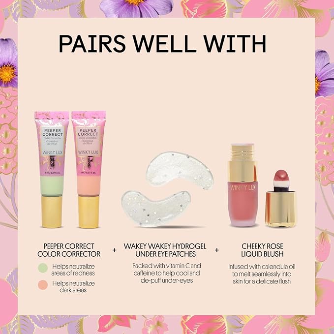 Winky Lux Peeper Perfect Under Eye Concealer, Makeup & Eye Brightener, Full Coverage Concealer for Dark Circles, Color Corrector & Eye Primer, With Collagen, Hyaluronic Acid & Vitamin E (Medium)