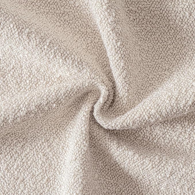 MIULEE Textured Boucle Lumbar Pillow Cover for Bed 16x24 Beige | Pack of 1 Textured Neutral Couch Throw Pillow Cover, Accent Solid Pillowcase, Sofa Living Room Home Decor