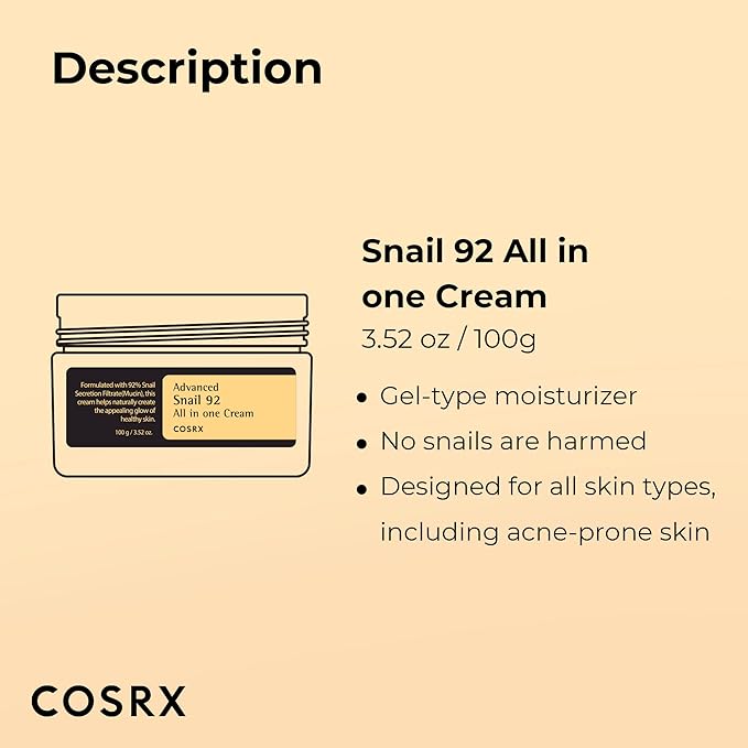 COSRX Glass Skin Ritual- Snail Mucin 92 Cream + Dual Essence- Mositurize Dry and Dull Skin to Achieve Radiant Glass Skin