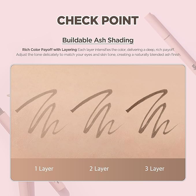 lilybyred AM9 to PM9 Survival Penliner Natural | Korean Soft Ash Tone Liquid Eyeliner, 0.1mm Ultra-Fine Brush, Quick-Dry, Smudge-Proof, Layerable Ash Pigment, Buildable Color, 0.035 oz. (01 Ash Black)