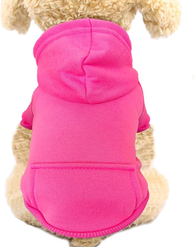 Soft Dog Hoodies for Small Dogs, Warm Fleece Puppy Clothes with Pocket | Jecikelon cold weather coat, cute puppy costume, breathable sweatshirt for dogs girl & boy, machine washable, easy on & off