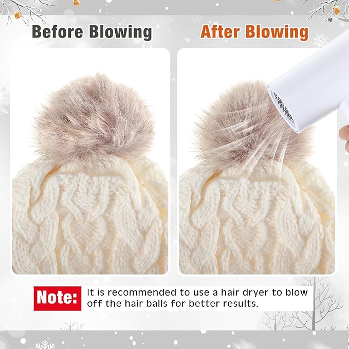 SATINIOR 5 Pcs Winter Hat Scarf Gloves Set Fleece Warm Lined Knit Beanie Hat Touch Screen Earmuff Gloves Warmer for Women(White,Vivid Style)