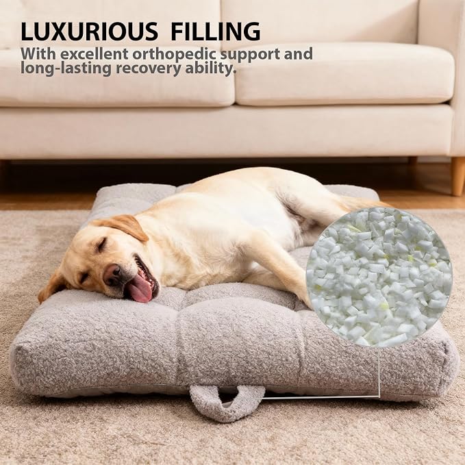 Washable Dog Couch Bed, Pet Sofa with Removable Cushion & Non-Slip Bottom, Orthopedic Plush Furniture for Medium/Large Dogs,Cat & Dog Loveseat.(Light Grey)